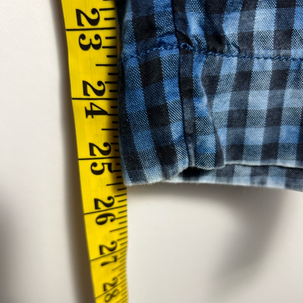 Anthropologie Maeve Avryl Bleached Slim Pants Blue Check Plaid Sz 14 - Picture 10 of 14